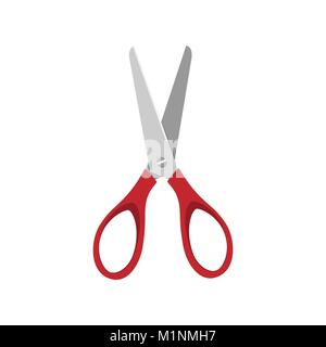Red scissors on a white background. Vector illustration Stock Vector