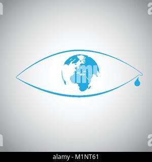 Global warming in an eye symbol Stock Vector