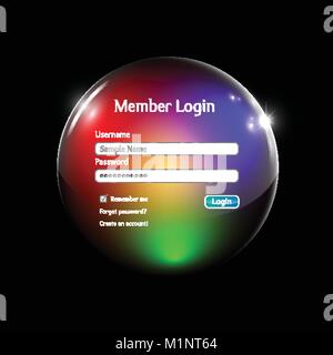 Login interface in a colorful sphere Stock Vector Image & Art - Alamy