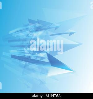 Blue arrows coming - vector illustration Stock Vector