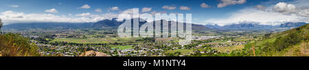 Panoramic view over the town of Paarl in the Western Cape of south africa Stock Photo