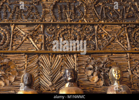 Germany, Cologne, the Golden Chamber of the church Saint Ursula, room with relics consist of human bones, decoration of the buttress arches.  Deutschl Stock Photo