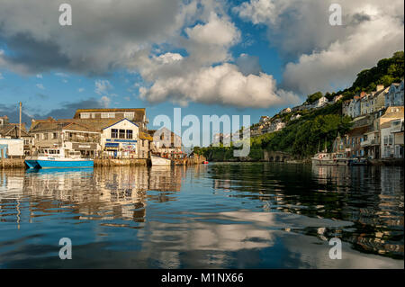 LOOE, CORNWALL - JUNE 06, 2009:   View of East Looe seen across the harbour Stock Photo