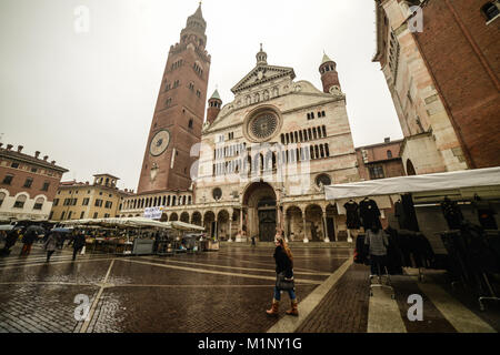 Piazza del Duomo, Cremona, Italy, January 31, 2018 Stock Photo