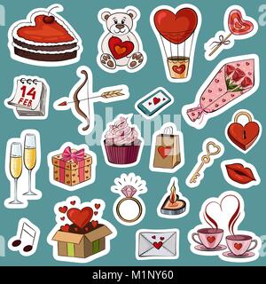 Vector illustration of a big collection of stickers for the holi Stock Vector