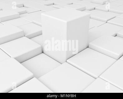 Abstract white blocks or cubes close up image Stock Photo