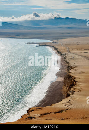 Red Beach, elevated view, Paracas National Reserve, Ica Region, Peru, South America Stock Photo