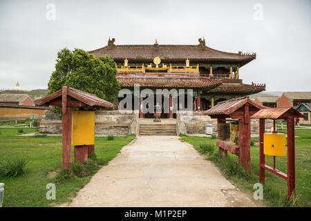 Temple in Amarbayasgalant Monastery, Mount Buren-Khaan, Baruunburen district, Selenge province, Mongolia, Central Asia, Asia Stock Photo