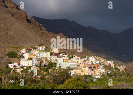 View of La Calera,Valle Gran Rey,La Gomera,Canary Islands,Spain Stock Photo