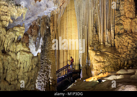 The illuminated interior of Paradise Cave in Phong Nha Ke Bang National Park, Quang Binh, Vietnam, Indochina, Southeast Asia, Asia Stock Photo