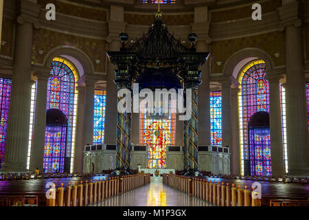 Interior of the Basilica of Our Lady of Peace, Yamassoukrou, Ivory Coast, West Africa, Africa Stock Photo