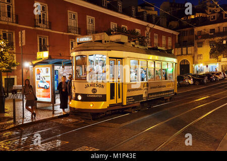 Tram 28, Alfama district, Lisbon, Portugal, Europe Stock Photo