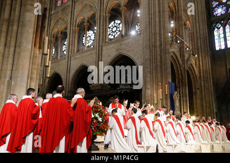 Priest Ordinations at Notre-Dame de Paris Cathedral, Paris, France, Europe Stock Photo