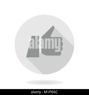 Fine Vector Flat Icon With Thumb Up Stock Vector