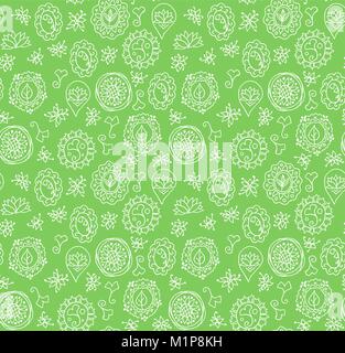 Seamless pattern made of floral doodles Stock Vector