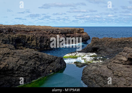 Buracona, very famous rocky coastline in the Sal island on Cape Verde Stock Photo