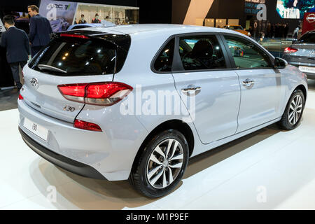 BRUSSELS - JAN 10, 2018: Hyundai i30 family car shown at the Brussels Motor Show. Stock Photo