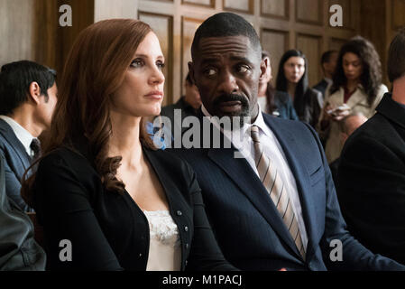 RELEASE DATE: January 8, 2018 TITLE: Molly's Game STUDIO: STX Entertainment DIRECTOR: Aaron Sorkin PLOT: The true story of Molly Bloom, an Olympic-class skier who ran the world's most exclusive high-stakes poker game and became an FBI target. STARRING: JESSICA CHASTAIN as Molly Bloom, IDRIS ELBA as Charlie Jaffey. (Credit Image: © STX Entertainment/Entertainment Pictures) Stock Photo