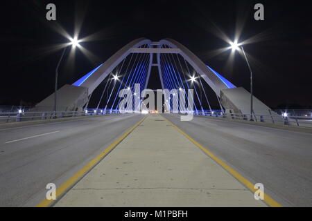 Lowry Avenue Bridge at night in Minneapolis, Minnesota, USA. Stock Photo