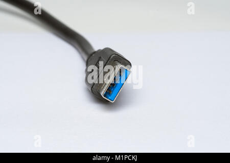 A USB 3.0 Male Type A Plug Stock Photo