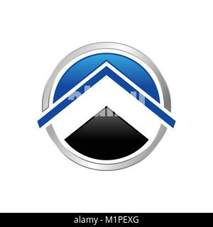 Abstract Property House Shape Arrow Up Circle Symbol Vector Graphic Logo Design Stock Vector
