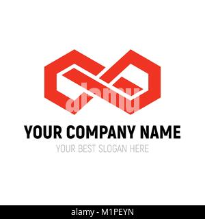 Abstract Infinite Block Symbol Vector Graphic Logo Design Template Stock Vector