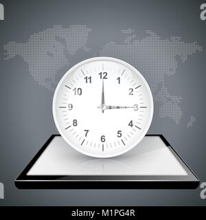 Clock, watch on the digital gadget. Stock Vector