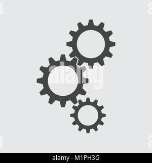 Gear flat icon Stock Vector