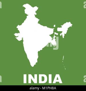 India Map on Green Background. Flat vector Stock Vector