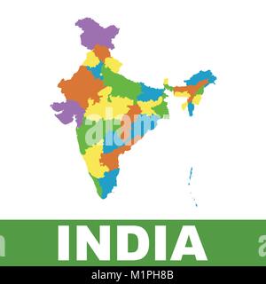 India map with federal states. Flat vector Stock Vector Image & Art - Alamy