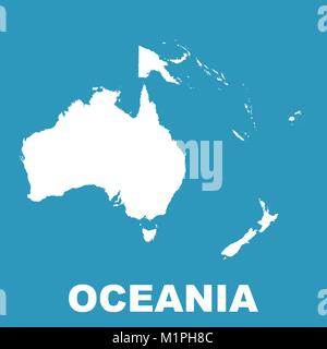 Australia and Oceania map. Flat vector Stock Vector