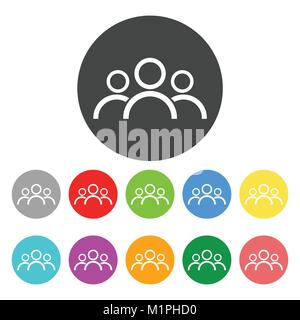 Group people icon. Color flat vector illustration Stock Vector