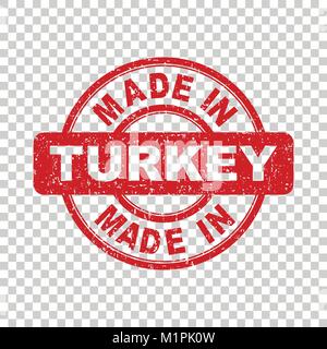 Made in Turkey red stamp. Vector illustration on isolated background Stock Vector