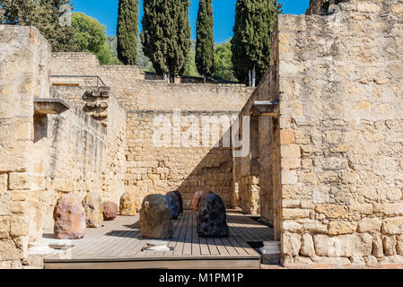 View of the ruins of the fortified Arab Muslim medieval palace and city of Medina Azahara in the outskirts of Cordoba Stock Photo