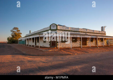 Located in outback Queensland, it is a heritage listed hotel that is a centre for travellers to the region. Stock Photo