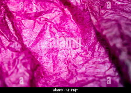 Scrunched Up Pink Tissue Paper Crumpled Background Stock Photo