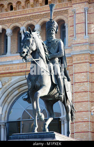 Statue Of Ernest Augustus I in Hannover central station, Germany Stock Photo