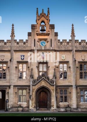 Sidney Sussex College, Chapel Court and Clock Tower, University of Cambridge, UK. The College was founded in 1596, famed as Oliver Cromwell's college. Stock Photo