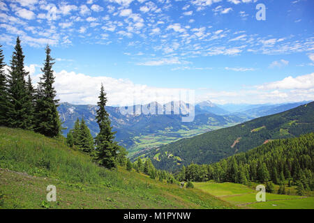 View from the Planai, Dachstein Tauern Region, Schladming, Styria, Austria, Europe, Blick von der Planai, Dachsteingebiet, Schladminger Tauern, Steier Stock Photo