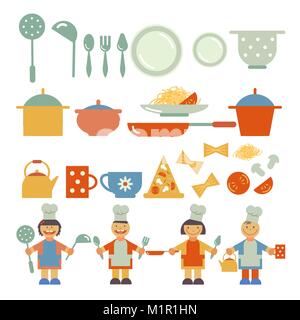 kids menu set Stock Vector