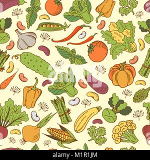 Seamless background with vegetables Stock Vector