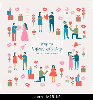 Valentines day. Adult couples Stock Vector