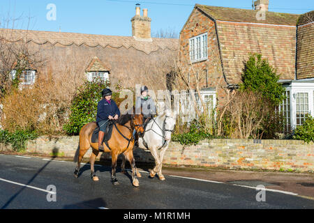 Country life at the pretty village of Hemingford Abbots, Cambridgeshire, England, UK. Stock Photo