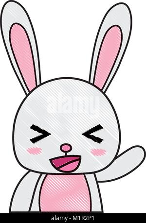 grated cute and cheerful rabbit wild animal Stock Vector Image & Art ...