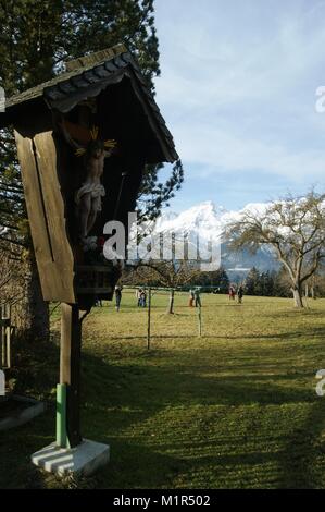 Winter snow on the Tyrolean Alps, Austria Stock Photo