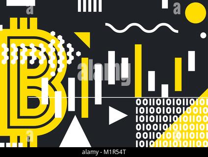 Illustrative typography horizontal banner for Blockchain Stock Vector
