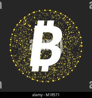 Vector symbol of bitcoin technology Stock Vector