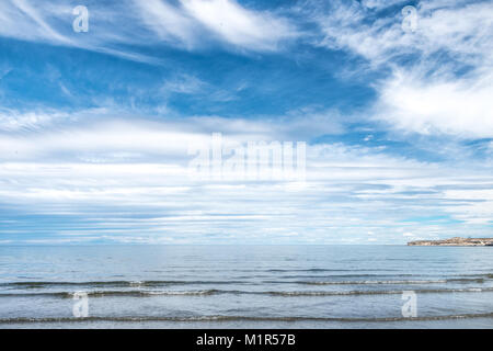Puerto Madryn beach, sun, waves and sand, beautiful day Stock Photo