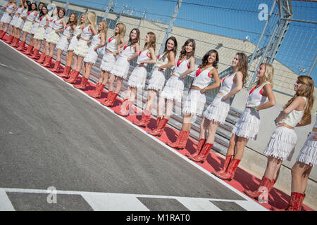 Austin, Texas, USA. 18th Nov, 2012. Grid girls at the drivers parade before the start of the Formula One United States Grand Prix at the Circuit of The Americas in Austin, Texas, USA, 18 November 2012. Credit: David Ebener/dpa | usage worldwide/dpa/Alamy Live News Stock Photo