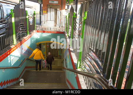 Stourbridge, UK. 1st February, 2018. UK weather: glorious morning sunshine greets commuters in the West Midlands, but sadly, they have no time to appreciate it. Sun-filled carriages are left empty, the morning papers discarded on seats as commuters are off to earn this new month's pay. Credit: Lee Hudson/Alamy Live News Stock Photo